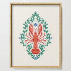 Fluidity in Color: A Watercolor Portrait of the Majestic Lobster Serving Tray Gallery Image 1