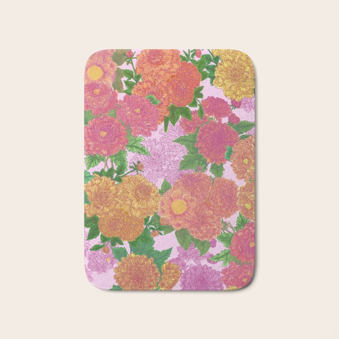 Darling Dahlias  Bath Mat Gallery Image 1