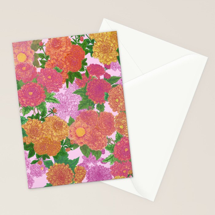 Darling Dahlias  Stationery Card Gallery Image 2