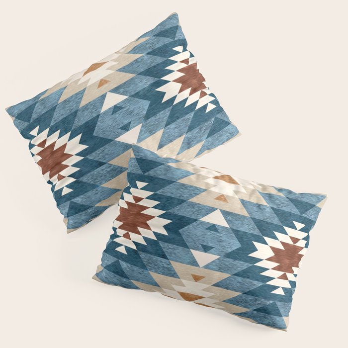 Aztec Pattern Blue Colors Pillow Sham Gallery Image 3