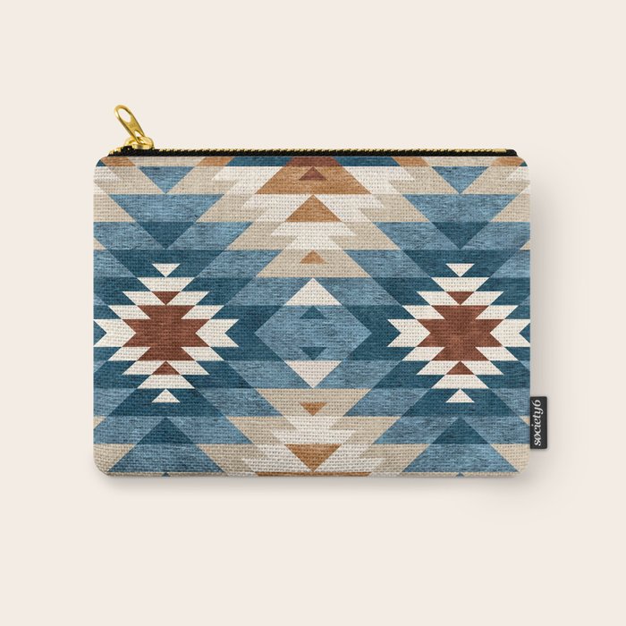 Aztec Pattern Blue Colors Carry All Pouch Gallery Image 1