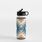 Aztec Pattern Blue Colors Water Bottle Gallery Image 1