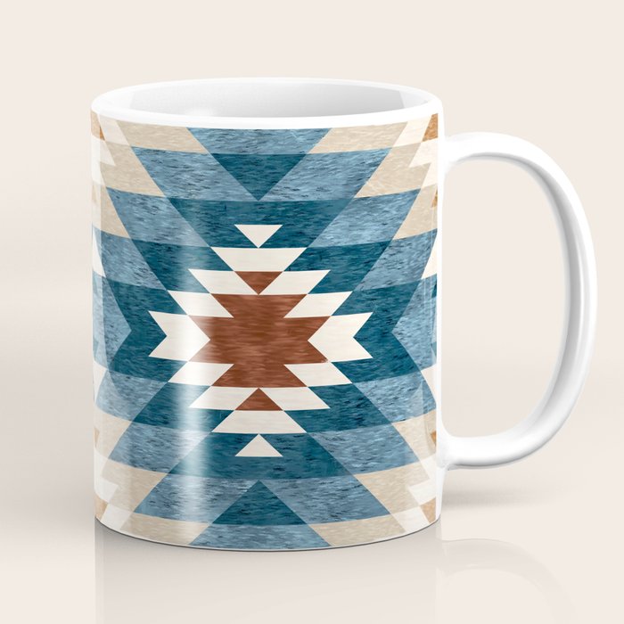 Aztec Pattern Blue Colors Coffee Mug Gallery Image 1