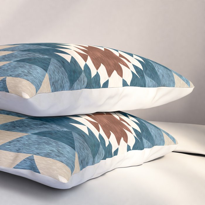 Aztec Pattern Blue Colors Pillow Sham Gallery Image 3