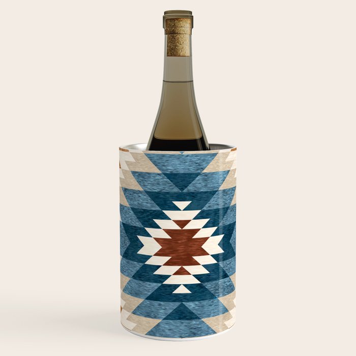 Aztec Pattern Blue Colors Wine Chiller Gallery Image 2