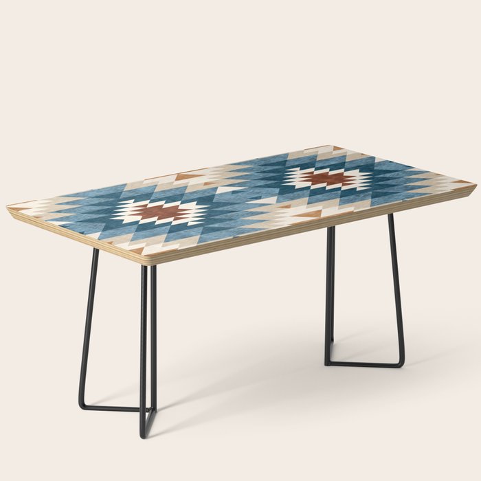 Aztec Pattern Blue Colors Coffee Table Gallery Image 1