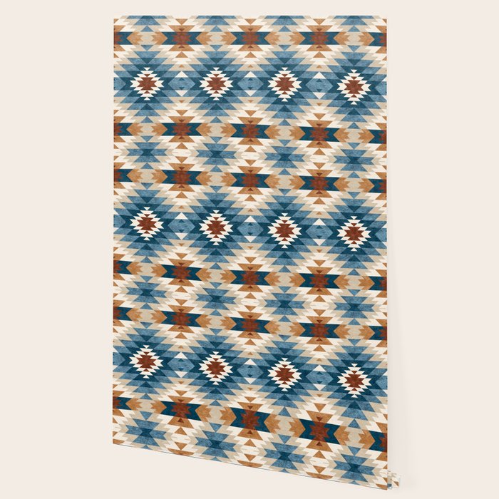 Aztec Pattern Blue Colors Wallpaper Gallery Image 2