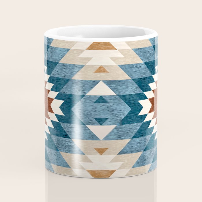 Aztec Pattern Blue Colors Coffee Mug Gallery Image 4