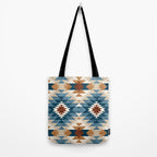 Aztec Pattern Blue Colors Tote Bag Gallery Image 2