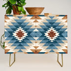 Aztec Pattern Blue Colors Credenza Gallery Image 1