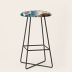 Aztec Pattern Blue Colors Stool Gallery Image 1