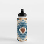 Aztec Pattern Blue Colors Water Bottle Gallery Image 3