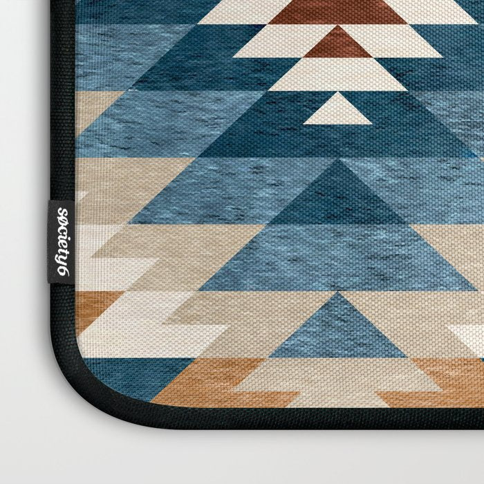 Aztec Pattern Blue Colors Laptop Sleeve Gallery Image 3
