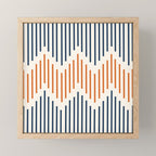 Geometric Arrow Lines 2 in Navy Blue Orange Mini Art Print Gallery Image 1
