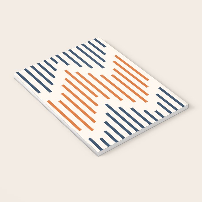 Geometric Arrow Lines 2 in Navy Blue Orange Notebook Gallery Image 3