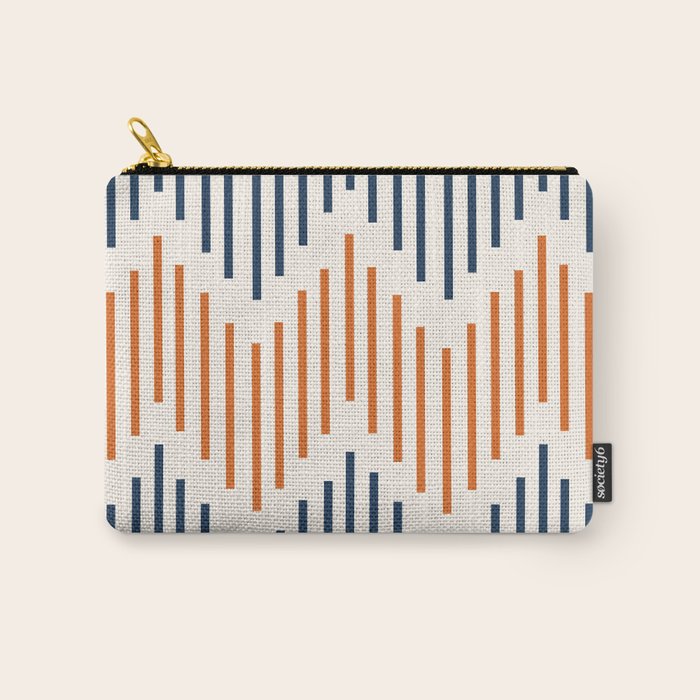 Geometric Arrow Lines 2 in Navy Blue Orange Carry All Pouch Gallery Image 1