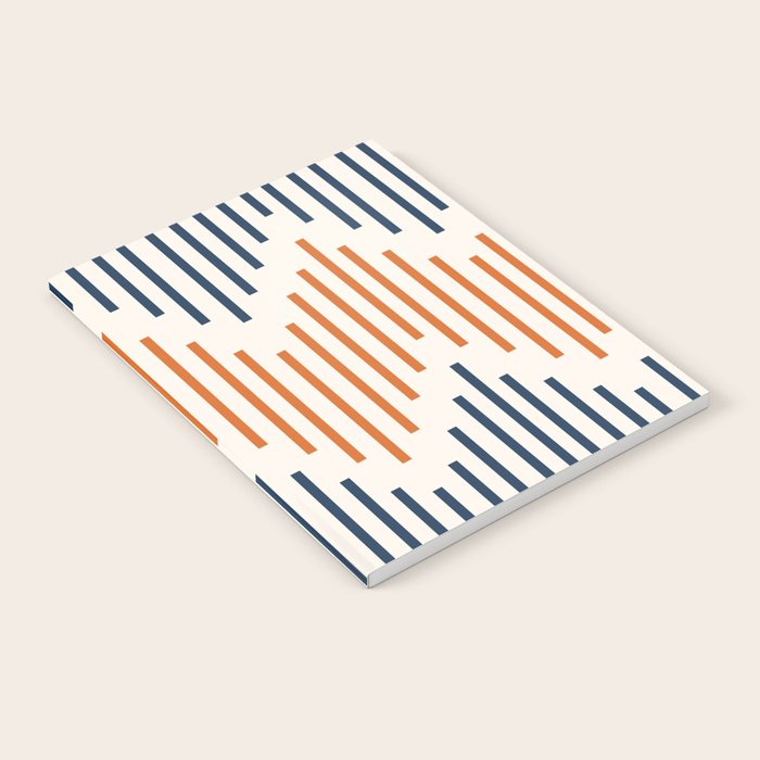 Geometric Arrow Lines 2 in Navy Blue Orange Notebook Gallery Image 1