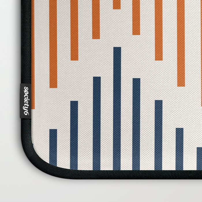 Geometric Arrow Lines 2 in Navy Blue Orange Laptop Sleeve Gallery Image 3