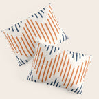 Geometric Arrow Lines 2 in Navy Blue Orange Pillow Sham Gallery Image 3