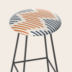 Geometric Arrow Lines 2 in Navy Blue Orange Stool Gallery Image 2