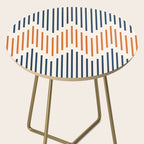 Geometric Arrow Lines 2 in Navy Blue Orange Side Table Gallery Image 2