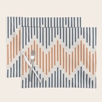Geometric Arrow Lines 2 in Navy Blue Orange Placemat Gallery Image 1