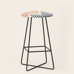 Geometric Arrow Lines 2 in Navy Blue Orange Stool Gallery Image 1
