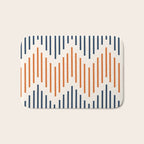 Geometric Arrow Lines 2 in Navy Blue Orange Bath Mat Gallery Image 1