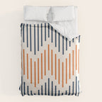 Geometric Arrow Lines 2 in Navy Blue Orange Duvet Cover Gallery Image 6