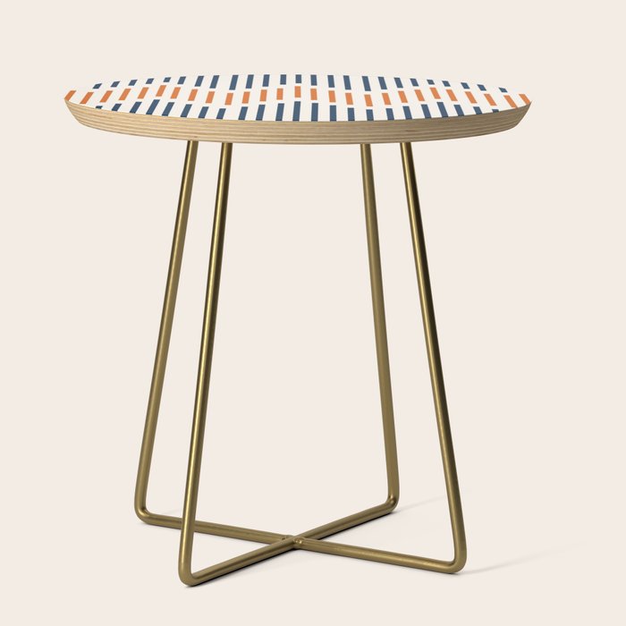 Geometric Arrow Lines 2 in Navy Blue Orange Side Table Gallery Image 1