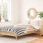 Geometric Arrow Lines 2 in Navy Blue Orange Duvet Cover Gallery Image 2