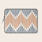 Geometric Arrow Lines 2 in Navy Blue Orange Laptop Sleeve Gallery Image 1