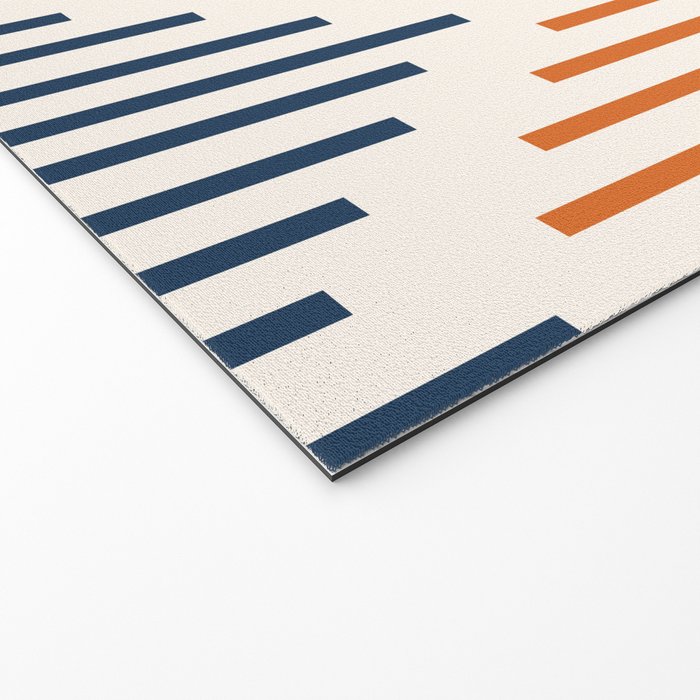 Geometric Arrow Lines 2 in Navy Blue Orange Welcome Mat Gallery Image 2