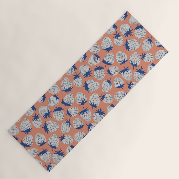 Inky Strawberries Yoga Mat Gallery Image 1