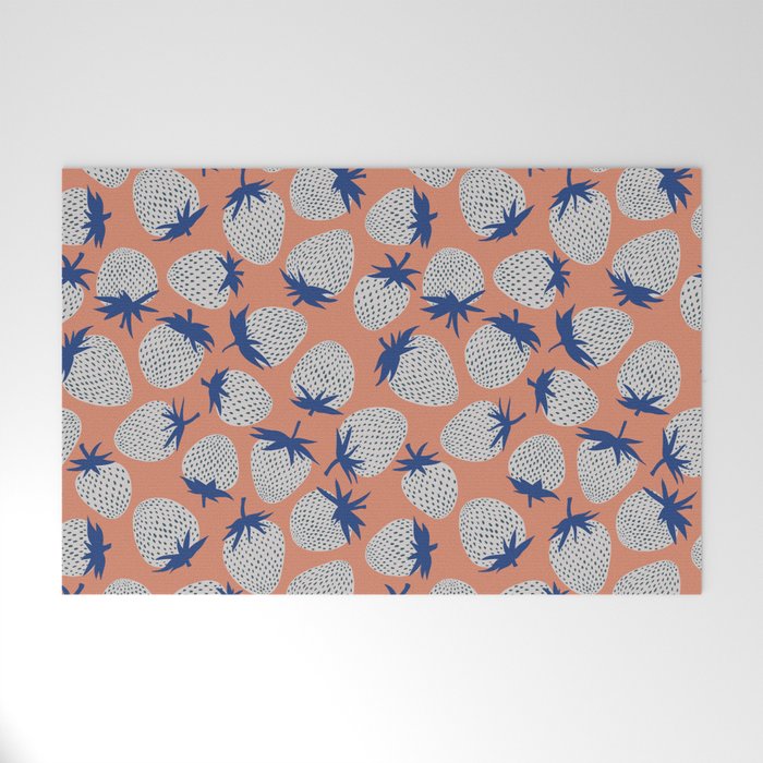 Inky Strawberries Welcome Mat Gallery Image 1