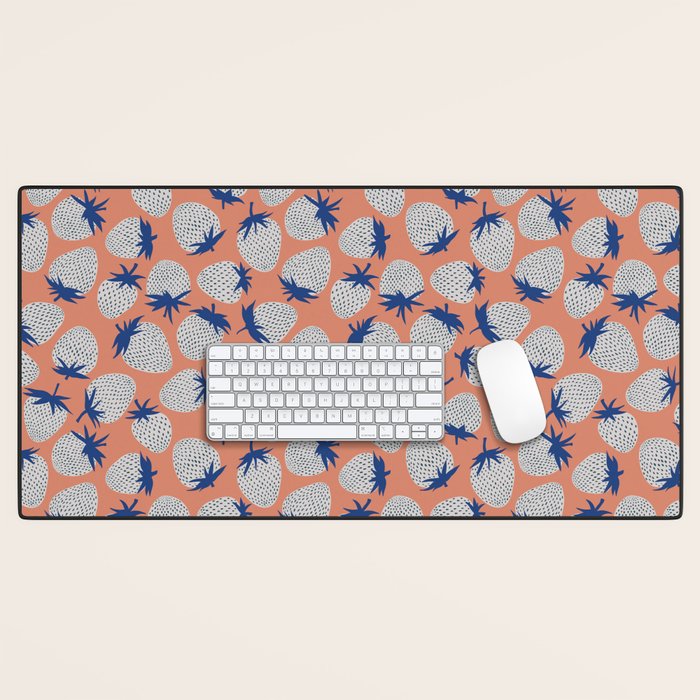 Inky Strawberries Desk Mat Gallery Image 1