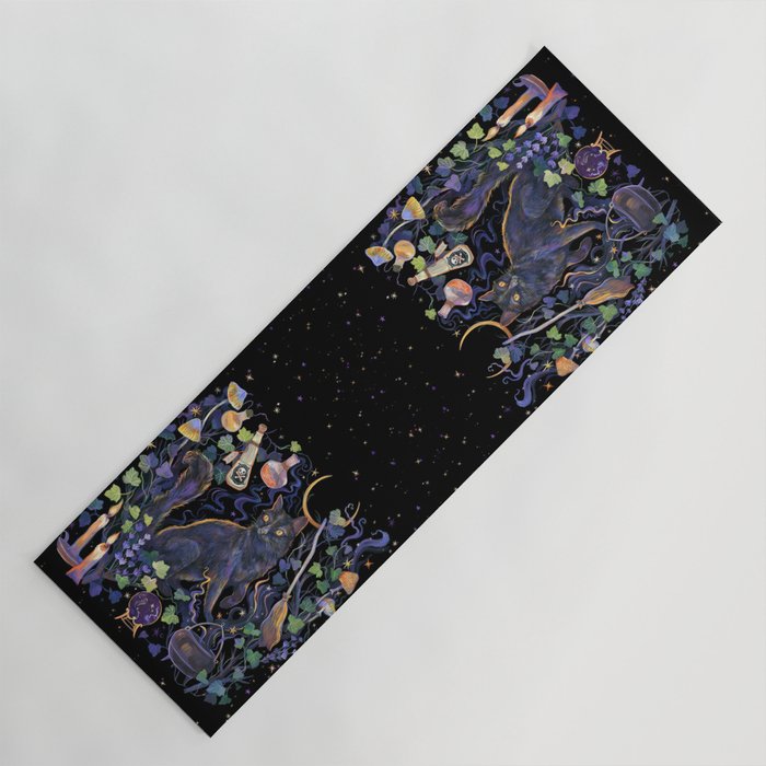 Black Cat Yoga Mat Gallery Image 1