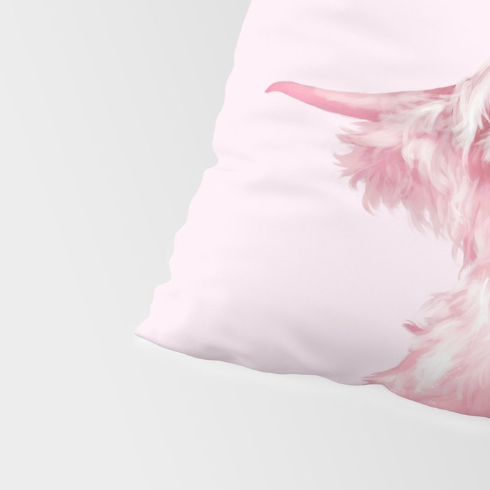 Highland Cow Pink Pillow Sham Gallery Image 4