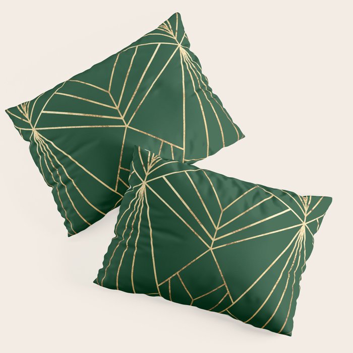 Art Deco in Emerald Green - Large Scale Pillow Sham Gallery Image 3