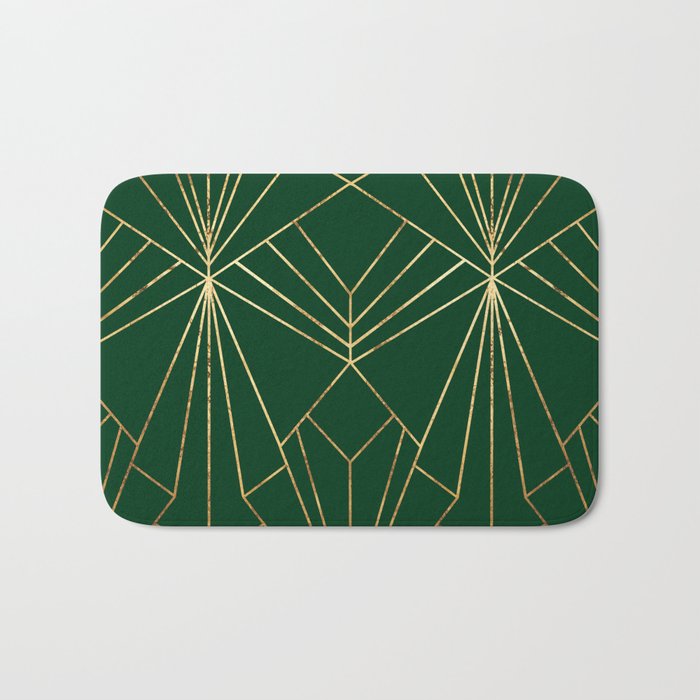 Art Deco in Emerald Green - Large Scale Bath Mat Gallery Image 1