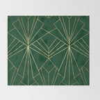 Art Deco in Emerald Green - Large Scale Throw Blanket Gallery Image 2