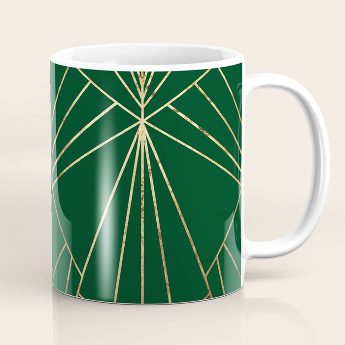 Art Deco in Emerald Green - Large Scale Coffee Mug Gallery Image 1