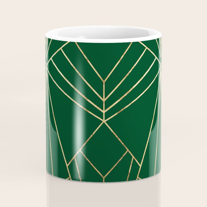 Art Deco in Emerald Green - Large Scale Coffee Mug Gallery Image 4