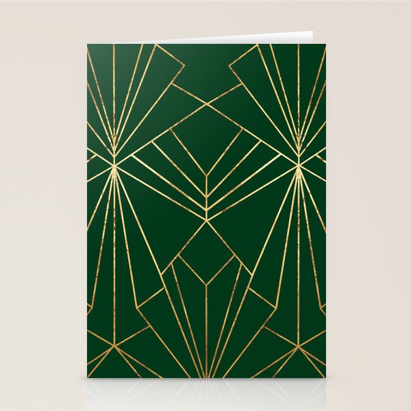 Art Deco in Emerald Green - Large Scale Stationery Card Gallery Image 1