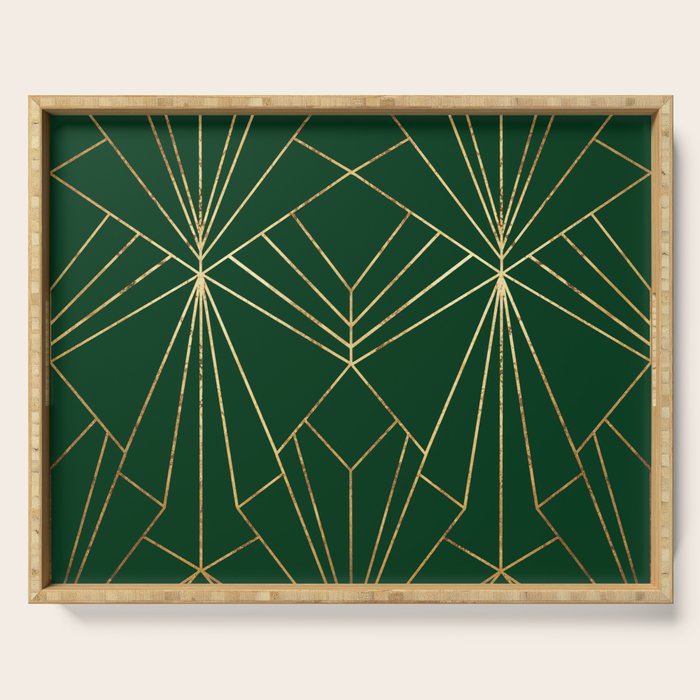 Art Deco in Emerald Green - Large Scale Serving Tray Gallery Image 1