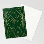 Art Deco in Emerald Green - Large Scale Stationery Card Gallery Image 2