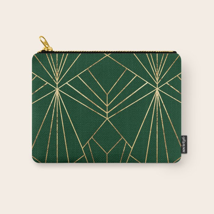 Art Deco in Emerald Green - Large Scale Carry All Pouch Gallery Image 1