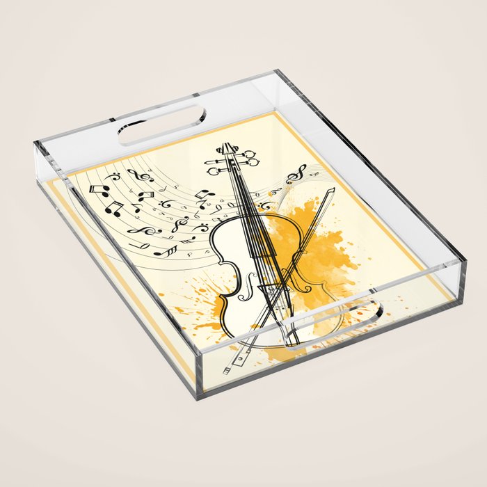 Abstract Minimal Musical Instrument 3 Acrylic Tray Gallery Image 1