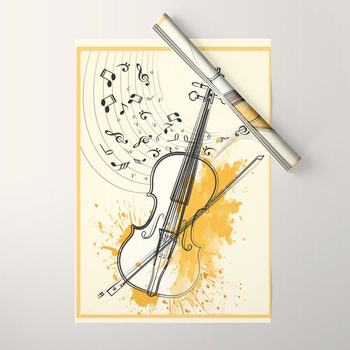 Abstract Minimal Musical Instrument 3 Wrapping Paper Gallery Image 1