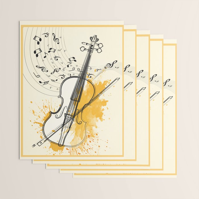 Abstract Minimal Musical Instrument 3 Wrapping Paper Gallery Image 3